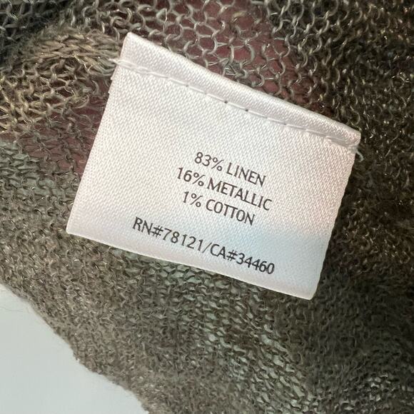 Eileen Fisher Women's Linen Sleeveless Cardigan‎ Green Lightweight Size Large - Picture 6 of 6